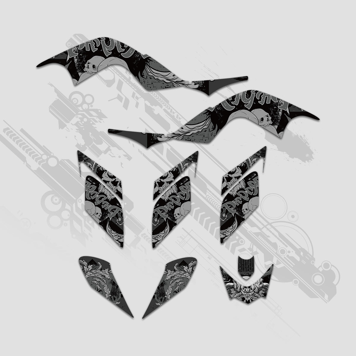 2012 Raptor Graphics ATV Full Graphics Decals Stickers Kit For Yamaha RAPTOR 700 2006-2012