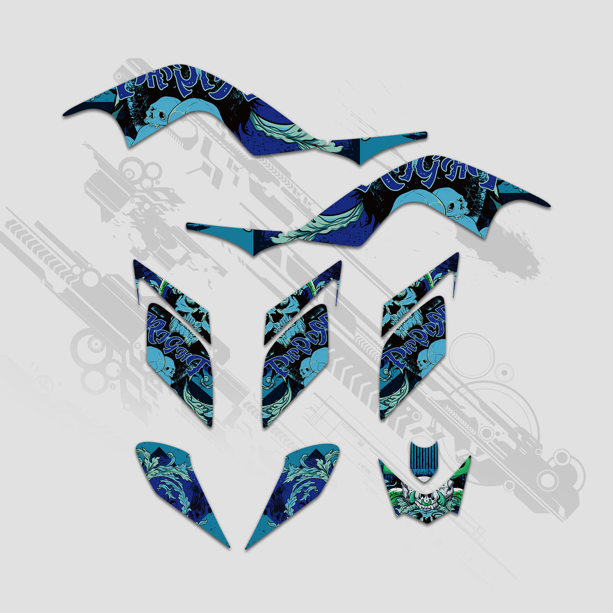 ATV Full Graphics Decals Stickers Kit For Yamaha RAPTOR 700 2006-2012