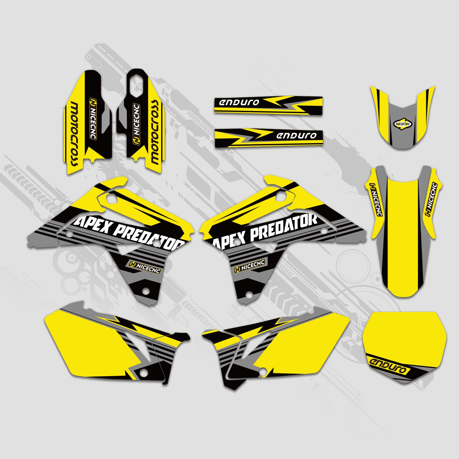 Motorcycle Full Graphics Decals Stickers Set For SUZUKI RMZ450 2007