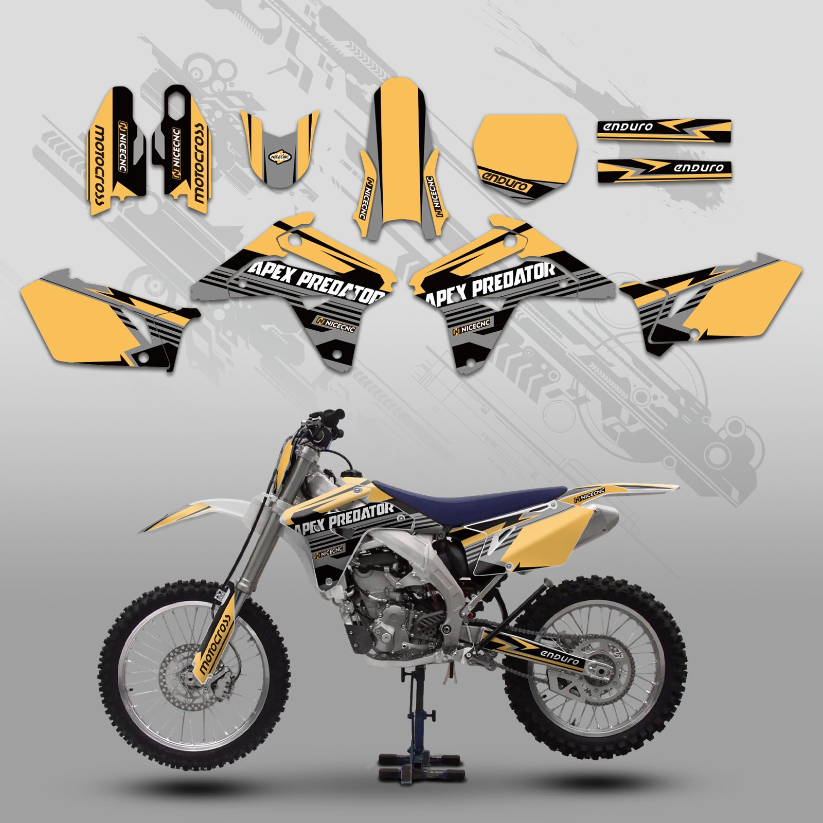 Motorcycle Full Graphics Decals Stickers Set For SUZUKI RMZ450 2007