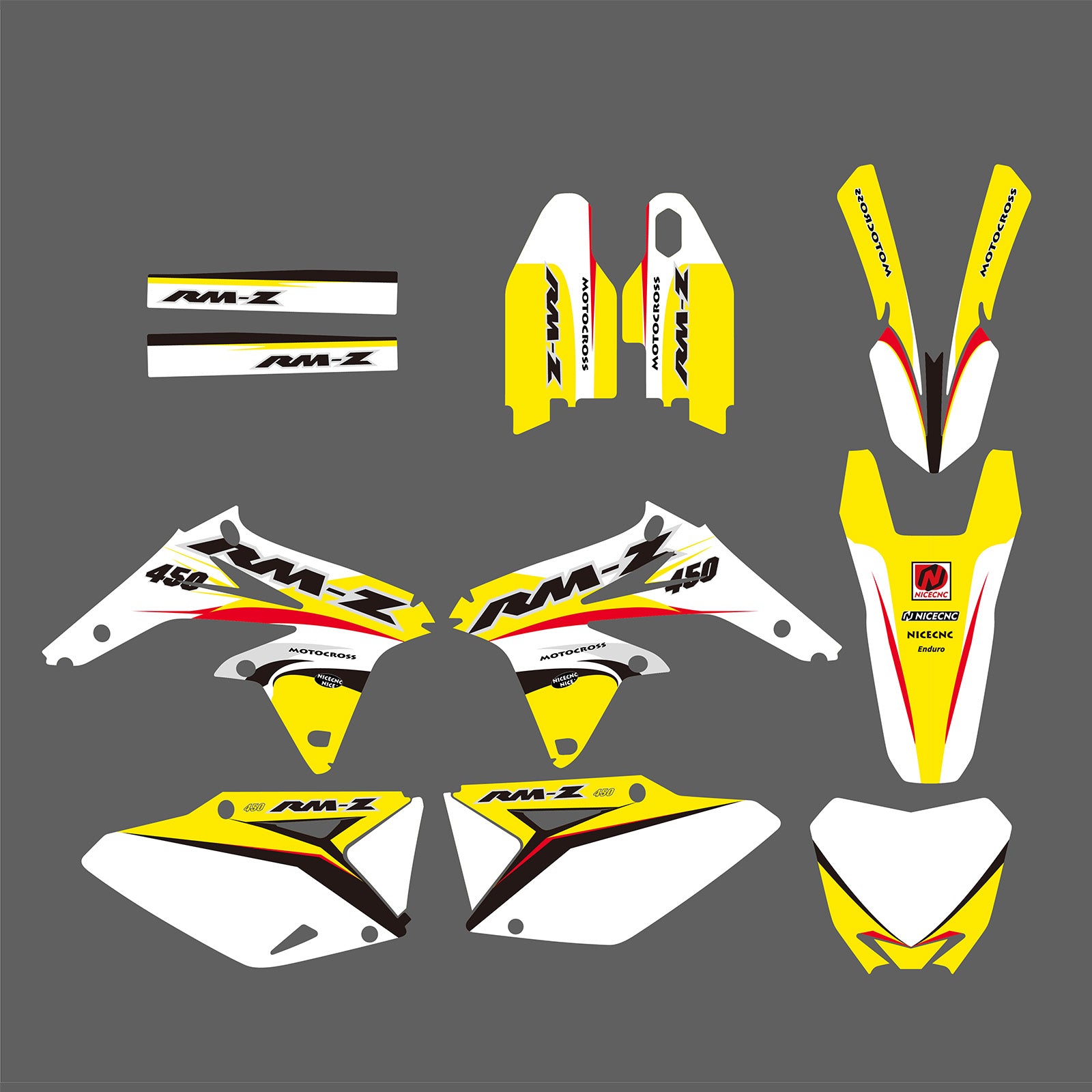 Motorcycle Full Graphics Decals Stickers Set For SUZUKI RMZ450 2008-2017