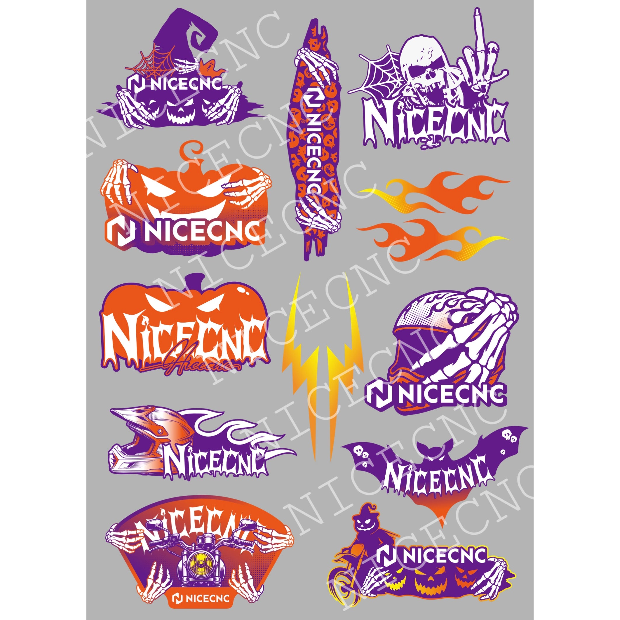 NICECNC Holographic PVC Motorcycle Helmet Stickers