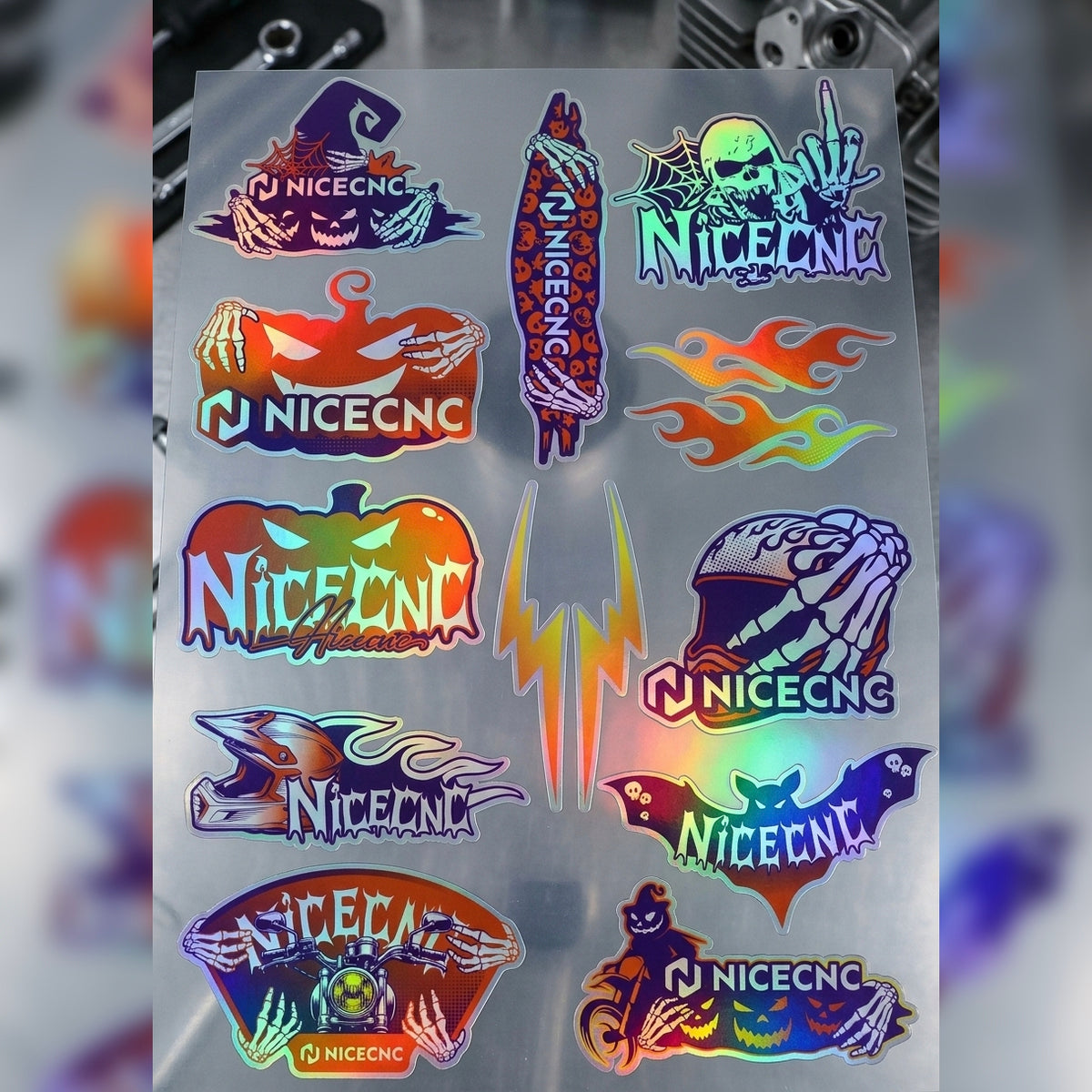 NICECNC Halloween PVC Holo Stickers