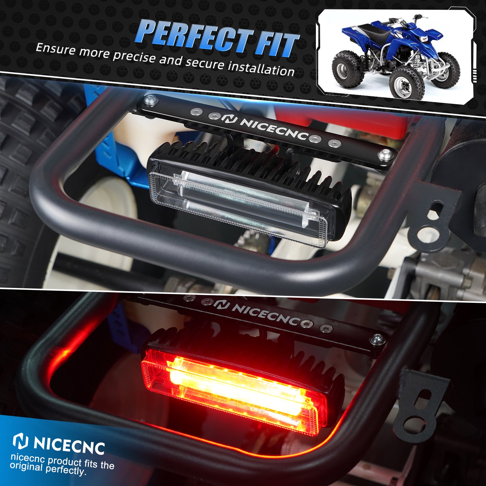 ATV Adjustable LED Rear Brake Light With Bracket For Yamaha Blaster 200 Banshee 350