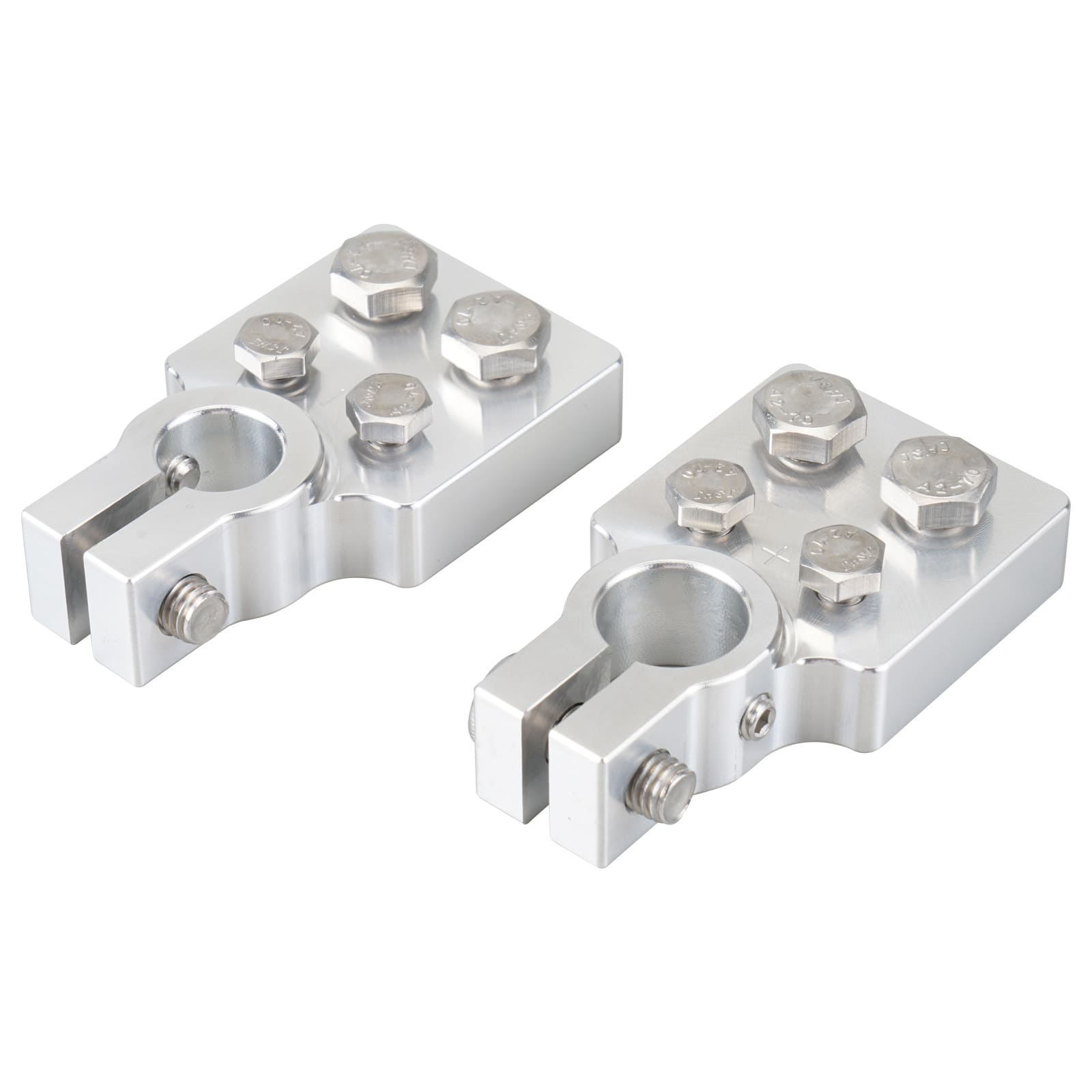 4 Spot Multi-Connection Flat Battery Terminals +/- Clamps Lead Car Audio Modification Kit Set
