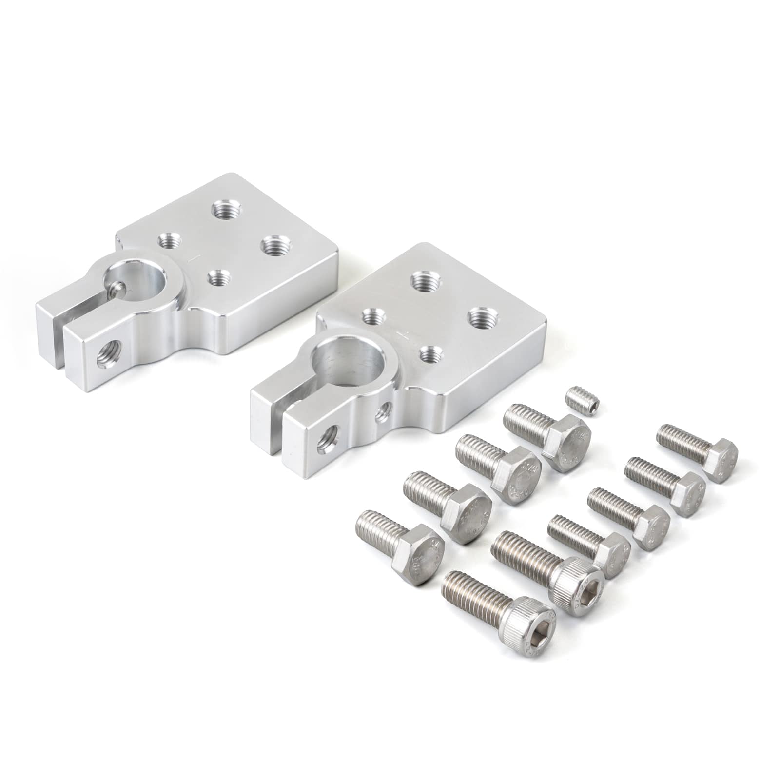 4 Spot Multi-Connection Flat Battery Terminals +/- Clamps Lead Car Audio Modification Kit Set