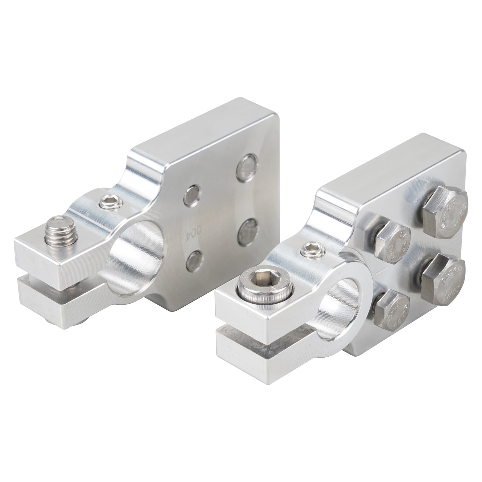 4 Spot Multi-Connection Flat Battery Terminals +/- Clamps Lead Car Audio Modification Kit Set
