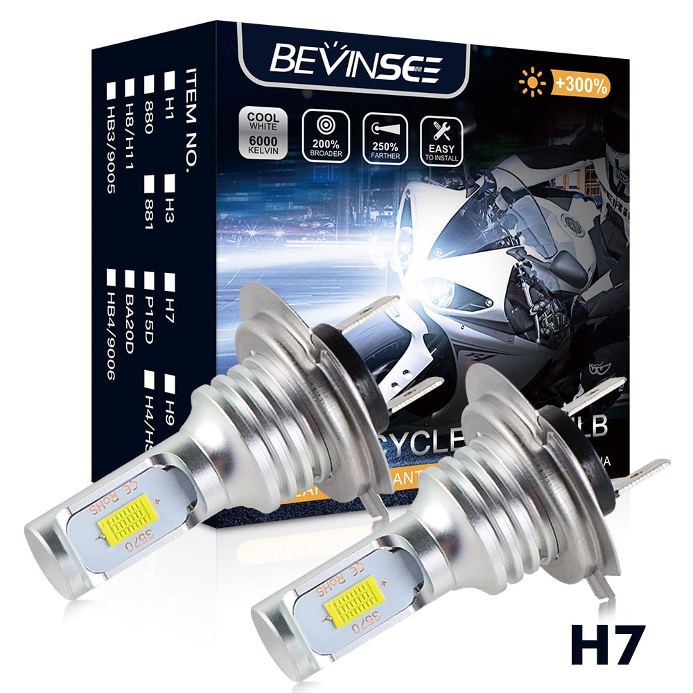 2PCS H7 LED Headlight Bulbs Kit 3000LM 100W For Suzuki GSXR1000 600 750 Hayabusa