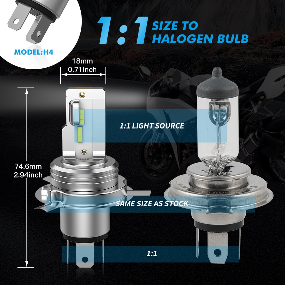 H4 HS1 LED Motorcycle Headlight Globe 6000K Fit BMW G650GS F650ST R1200C R1200ST