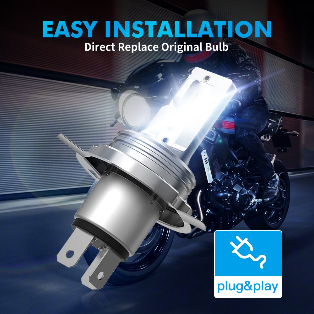 H4 HS1 LED Motorcycle Headlight Globe 6000K Fit BMW G650GS F650ST R1200C R1200ST