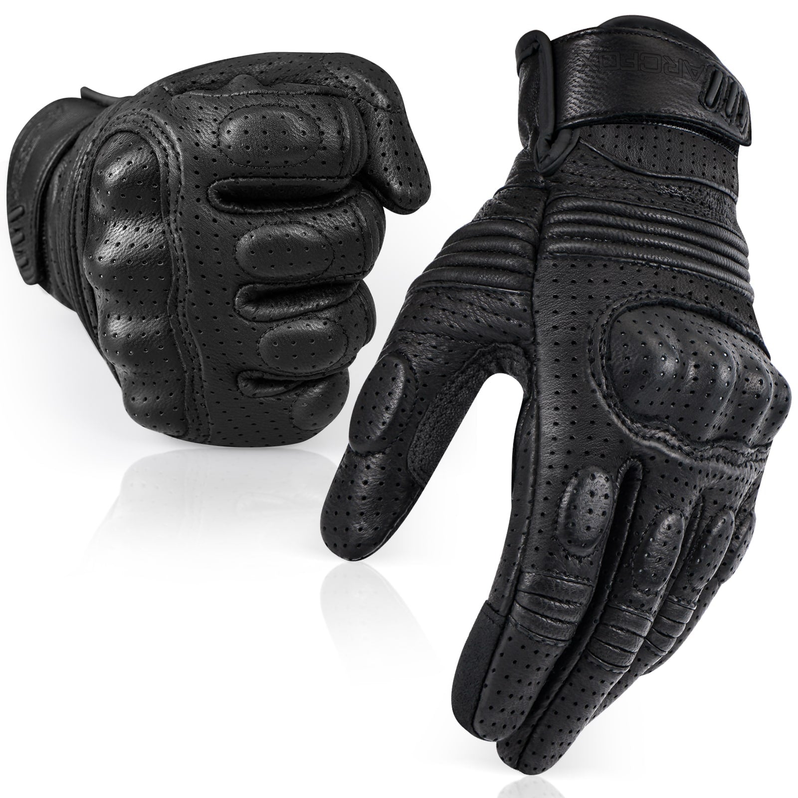 Motorcycle Goat Leather Gloves Vintage Protective Carbon Cycling Gloves Touchscreen