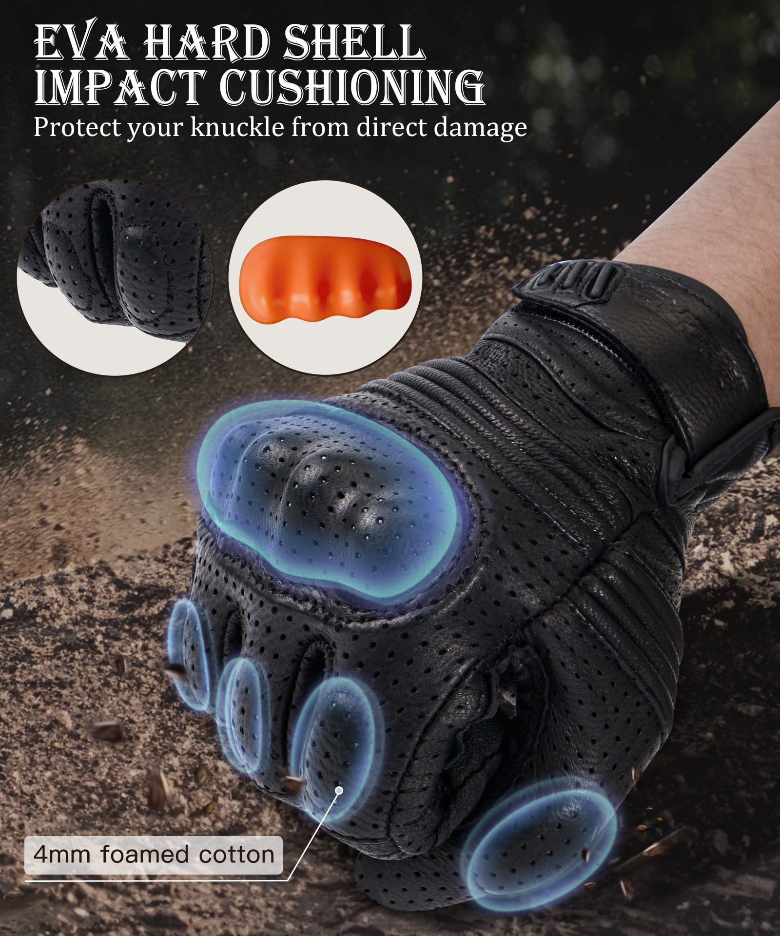 Motorcycle Goat Leather Gloves Vintage Protective Carbon Cycling Gloves Touchscreen