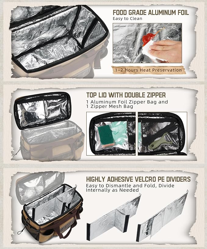 ARCFOX Large Grill Caddy with Lid, 30L BBQ Caddy with Paper Towel Holder for Outdoor Grill, Tailgate Essentials for Camping, Picnic and RV