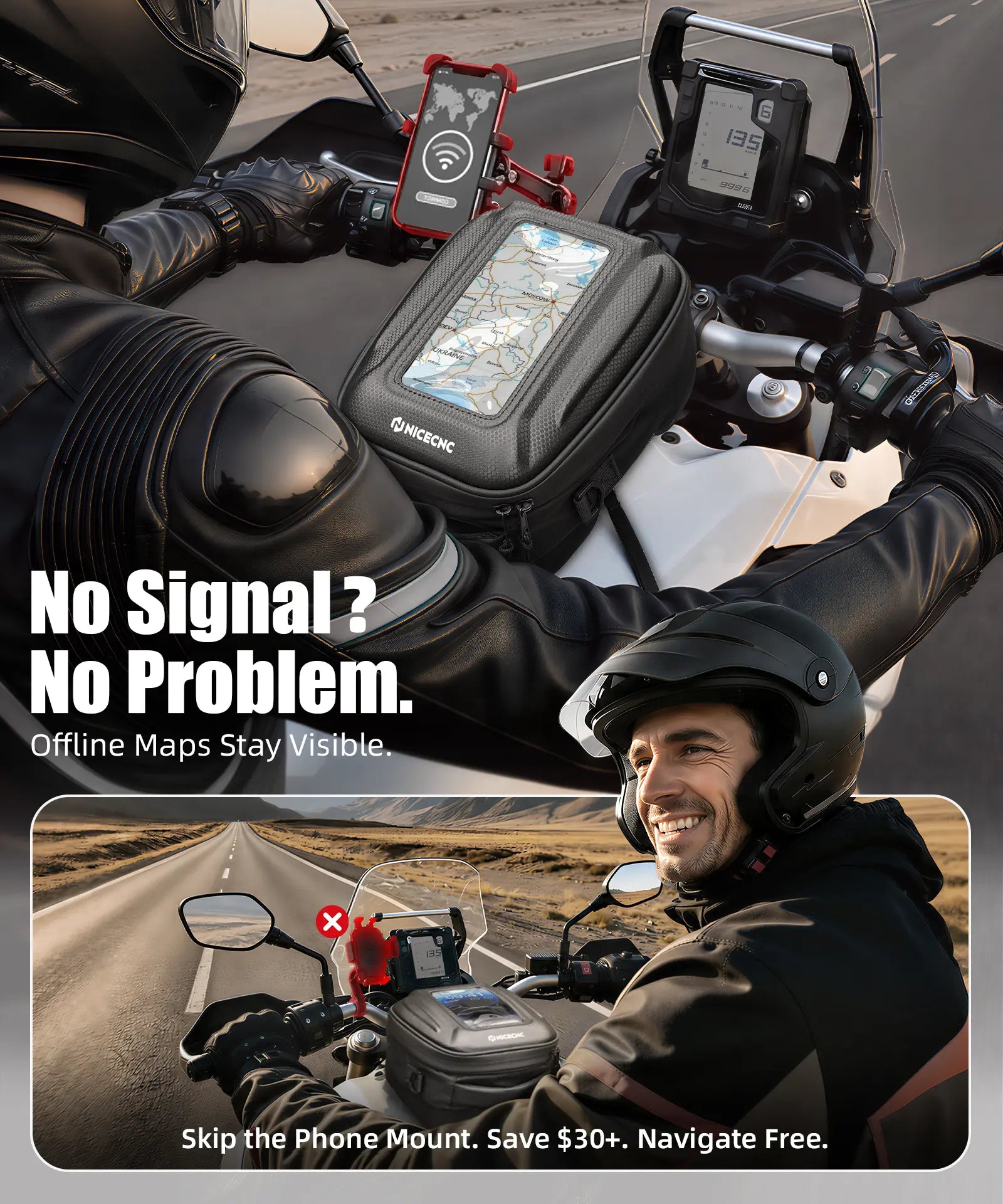 Quick-Release Tank Bag Push-Pull Lock System For Yamaha Tenere 700 2019-2024