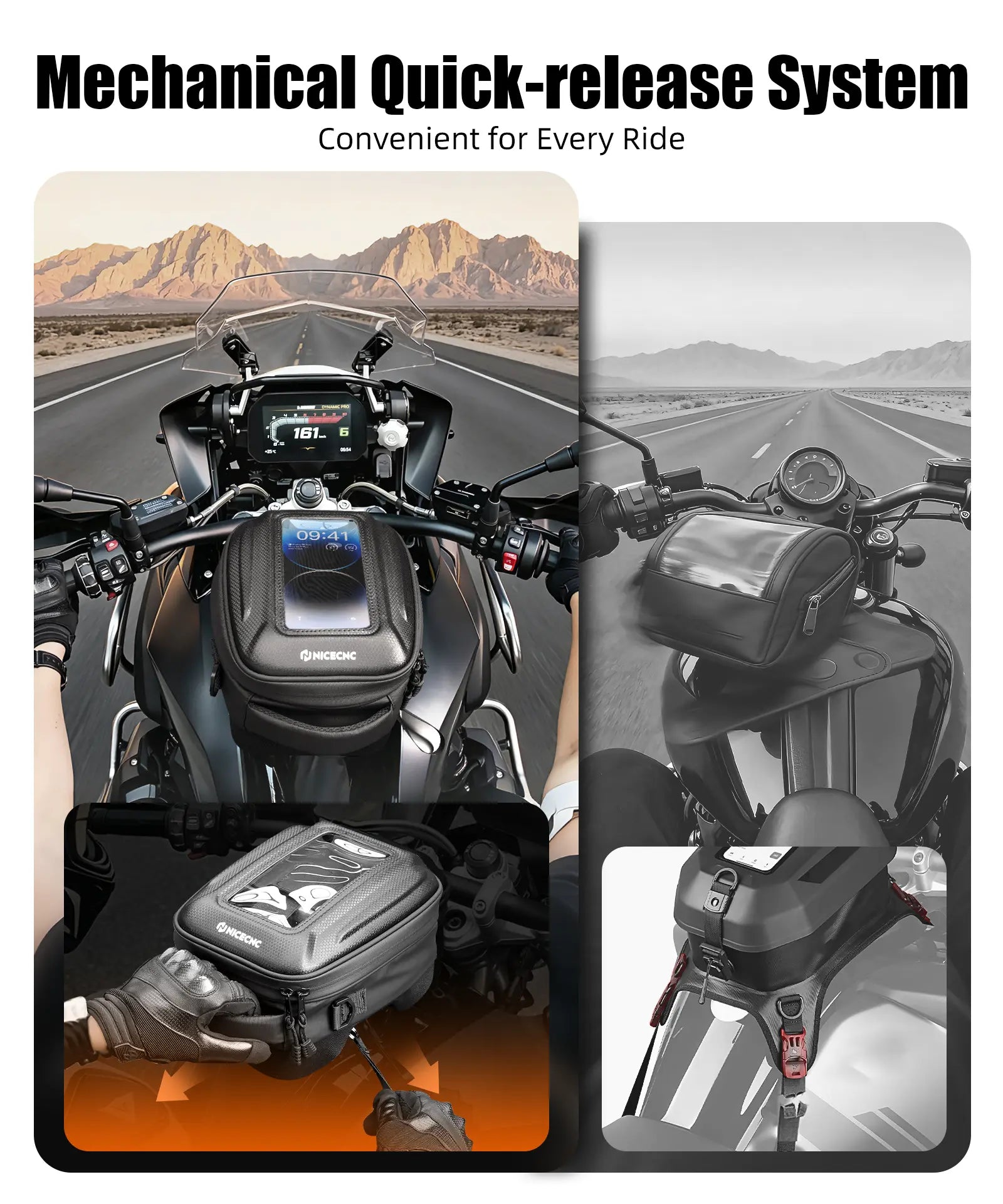 Quick-Release Motorcycle Tank Bag For BMW R 1250 GS Push-Pull Lock System Waterproof