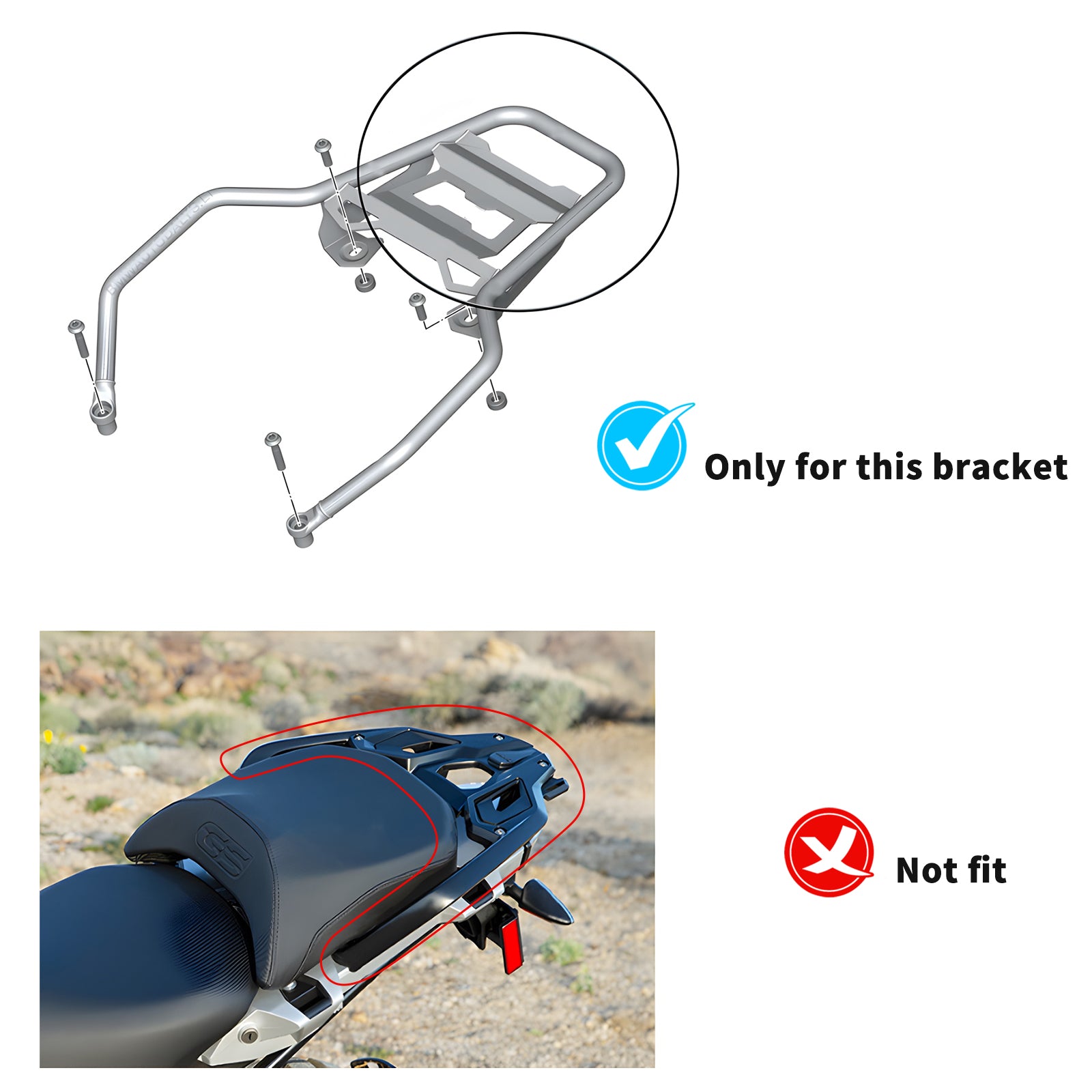 Motorcycle Rear Rack Storage Bag 500D PVC Expandable For BMW R1200GS ADV LC
