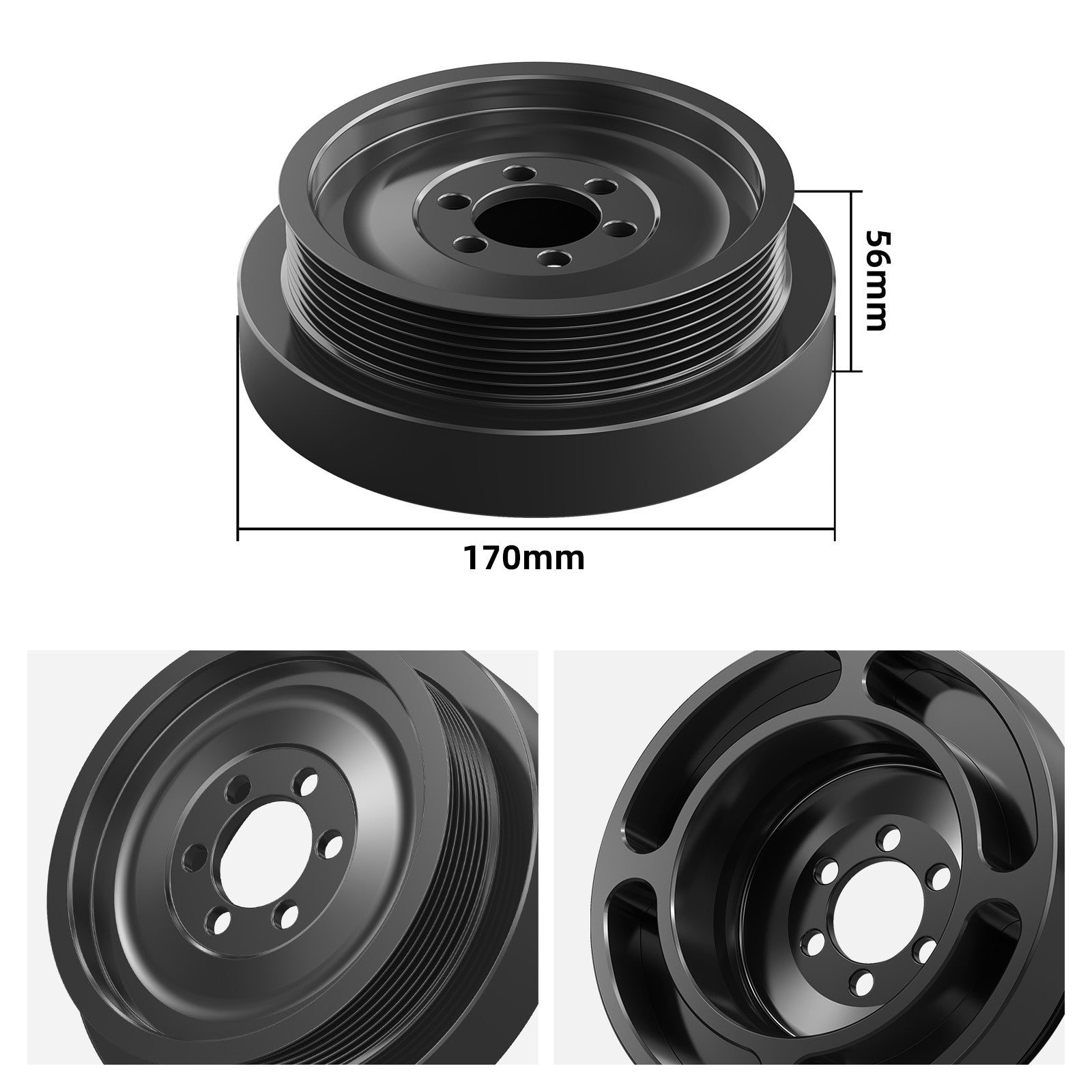 Aluminum Crank Pulley For BMW E90 E92 E93 E87 E82 135i / 335i N54 Engine