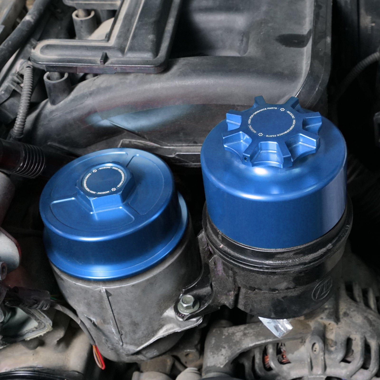 Aluminum Power Steering Reservoir Set For BMW E46 E60 E90 M3 E87 E88 E83 E84