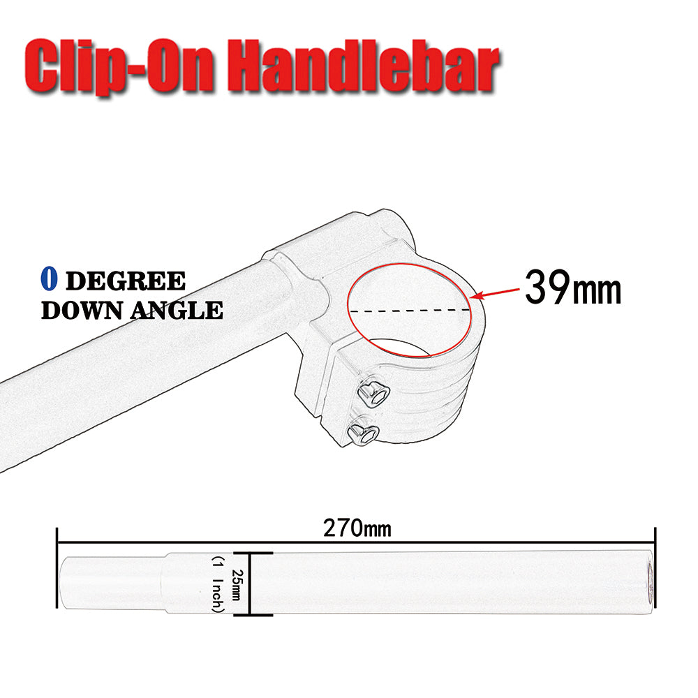 39mm Clip Ons Handlebar 1" Bar For Harley Davidson Sportster 883 1200 Dyna Fat Street Bob Low Rider Super Glide