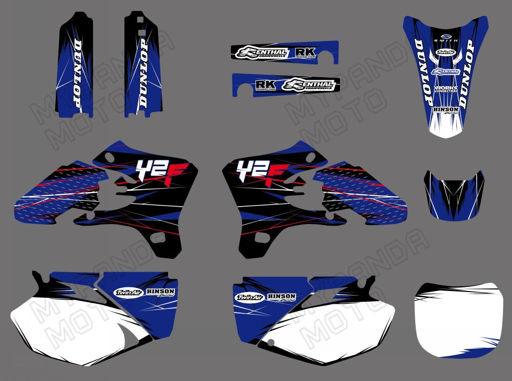 Motorcycle Team Graphic Background Decal Sticker Kit For YAMAHA YZF250/YZF450 2003-2005