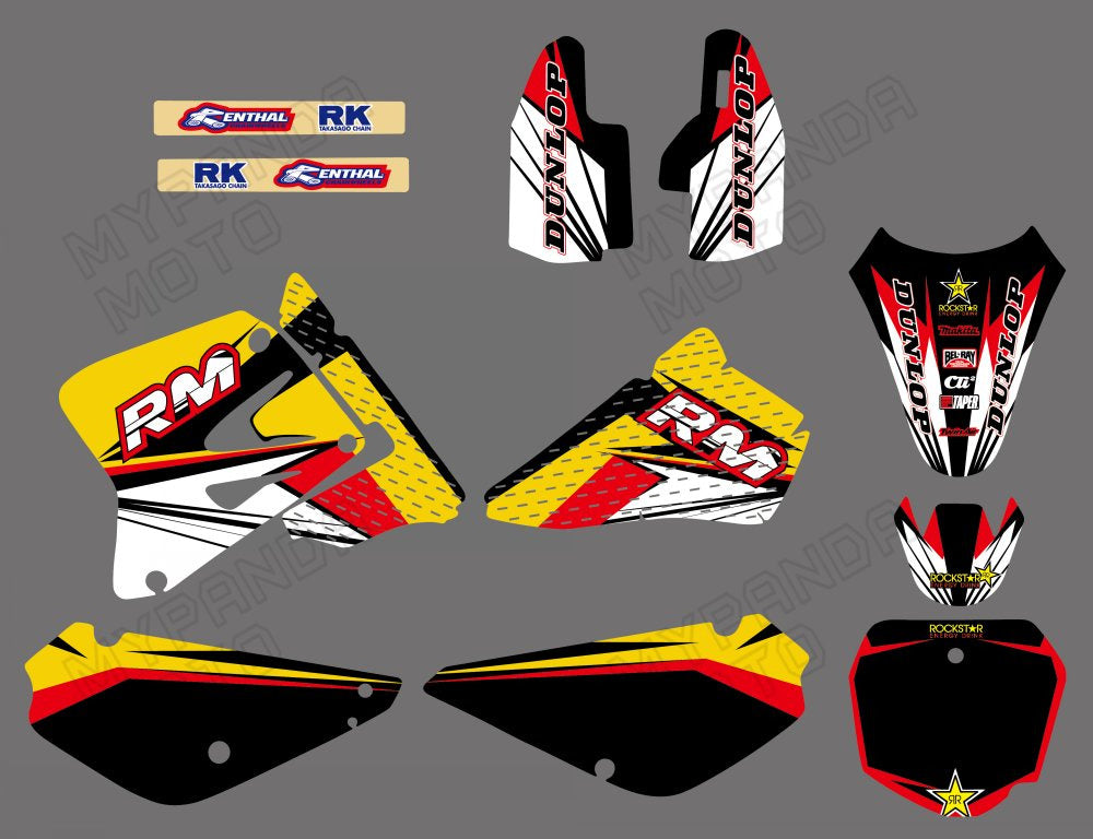 Full Graphics Background Decal Sticker Kit For SUZUKI RM80/RM85 2005-2018