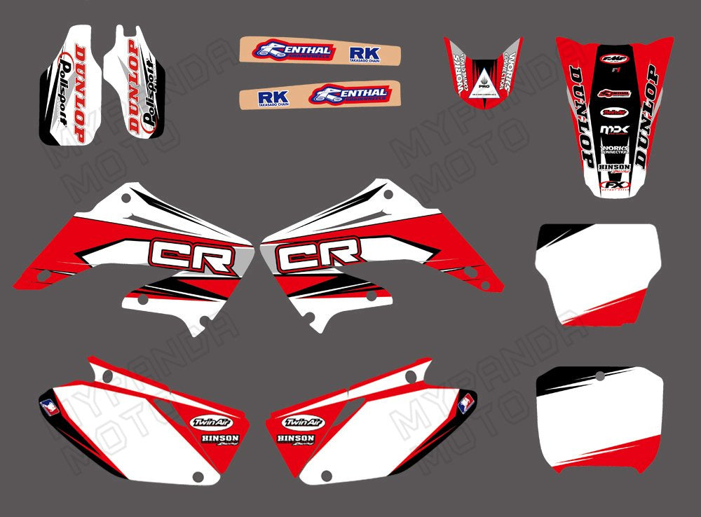 Team Graphics Backgrounds Decals Stickers For HONDA CR125/CR250 2002-2012