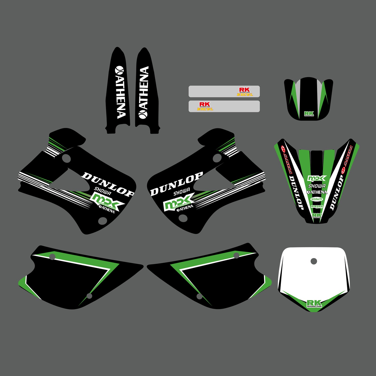Motocross Full Graphics Background Decal Sticker Kit For KAWASAKI KX85/KX100 1998-2013