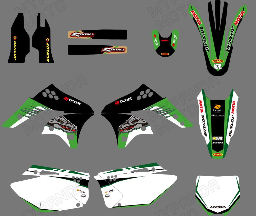Motorcycle Graphic Decals Stickers Kit For Kawasaki KXF250	2006-2008