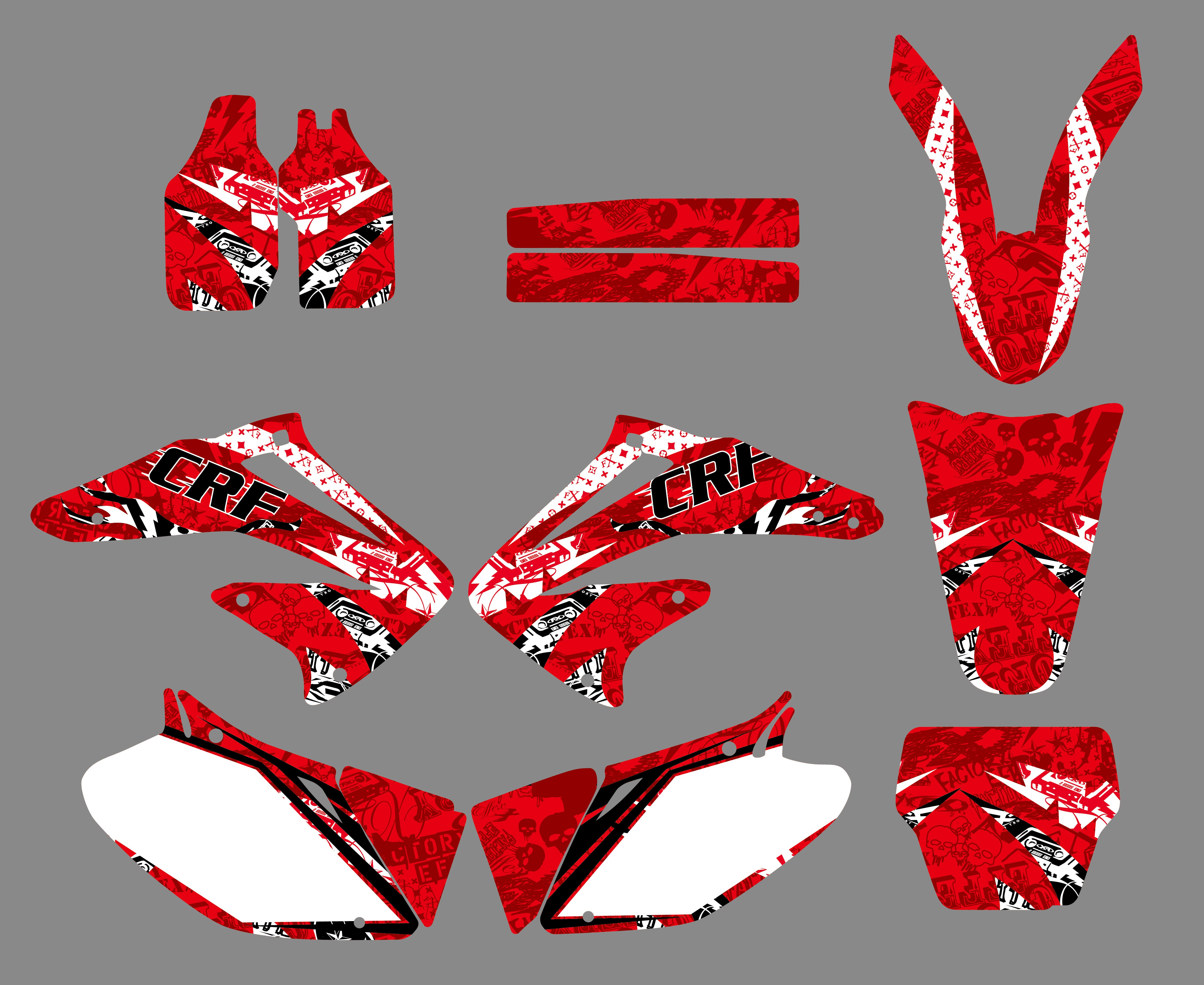 Motorcycle Team Graphics Backgrounds Decals Stickers For HONDA CRF450 2002-2004