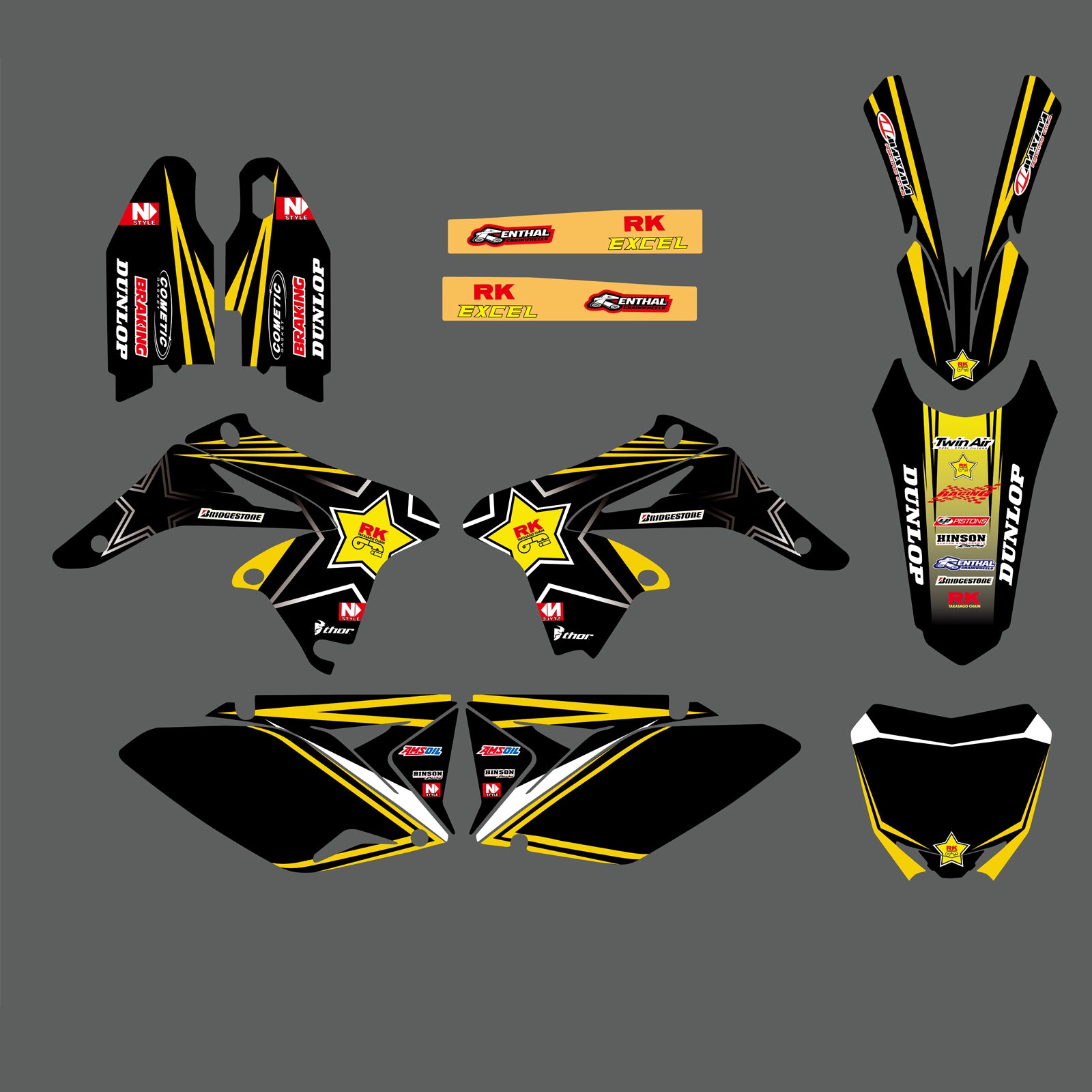 Motorcycle Graphic Decals Fender Stickers Kit For Suzuki RMZ250 2010-2018