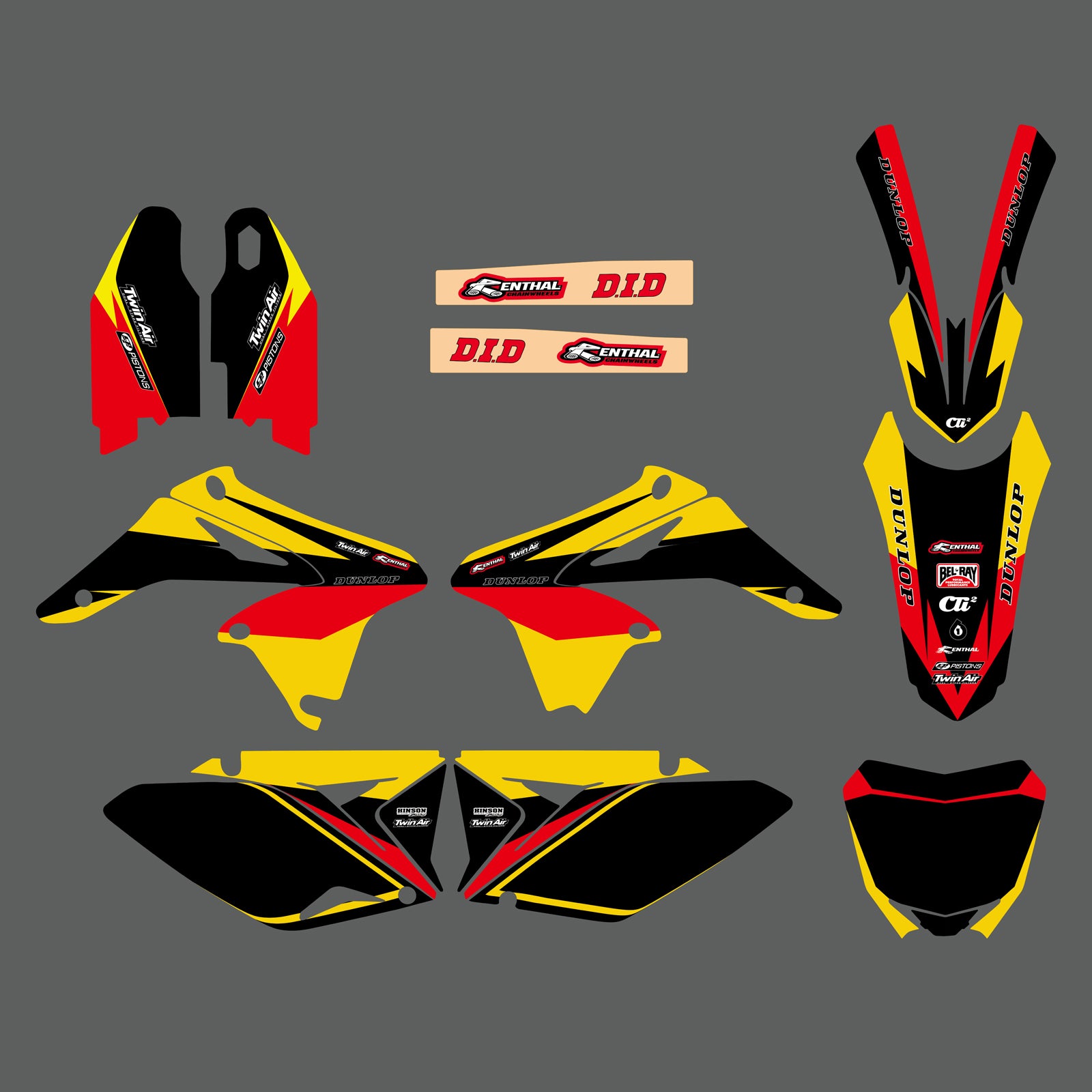 Motocross Graphic Decals Fender Stickers Kit For Suzuki RMZ250 2010-2018