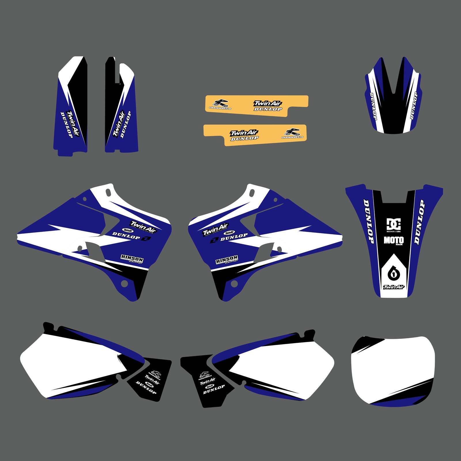 Team Graphics Backgrounds Decals Stickers Set For Yamaha YZ125/YZ250 1996-2001
