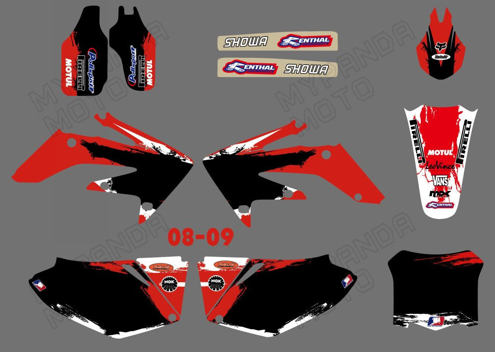 Motorcycle Graphic Decals Stickers For Honda CRF250 2008-2009