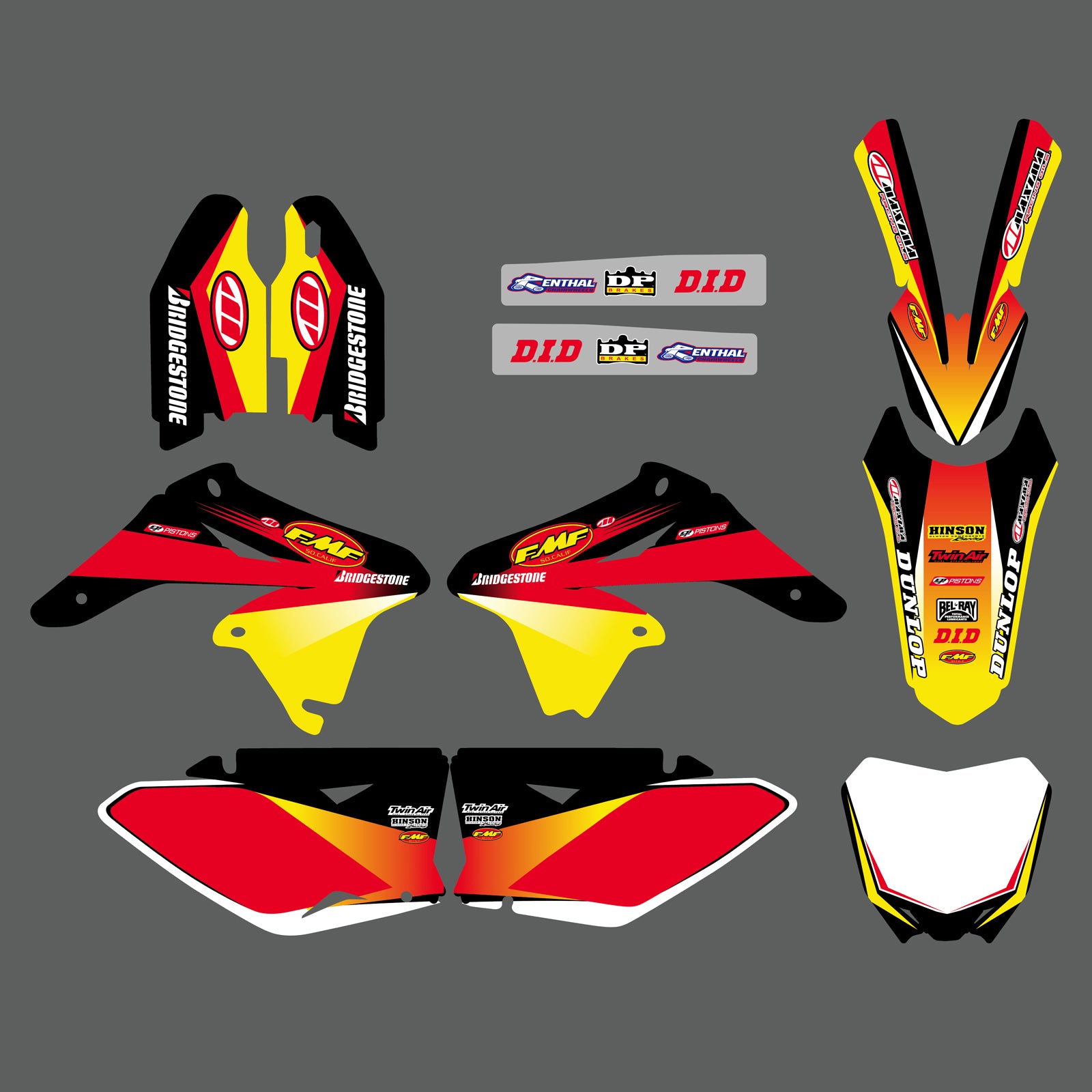 Motocross Graphic Decals Fender Stickers Kit For Suzuki RMZ250 2010-2018
