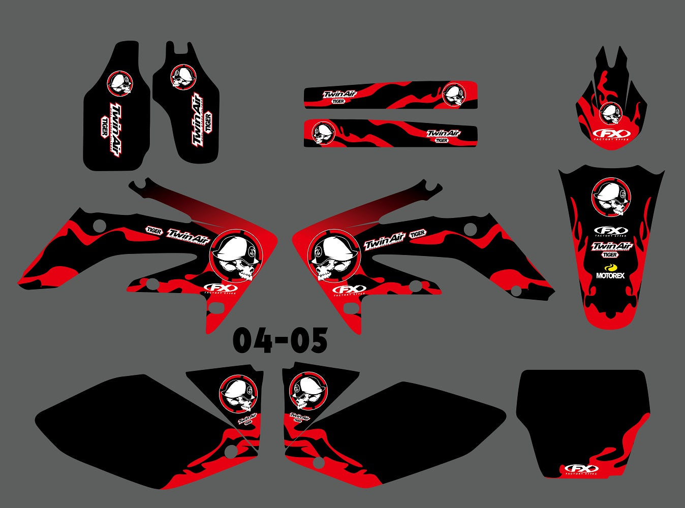Team Graphics Backgrounds Decals Stickers For Honda CRF250 2004-2005
