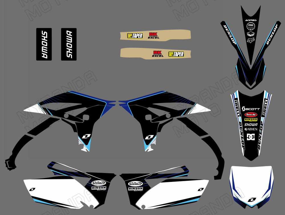 Graphics Fender Decals Stickers Kit For Yamaha YZF250 2010-2013