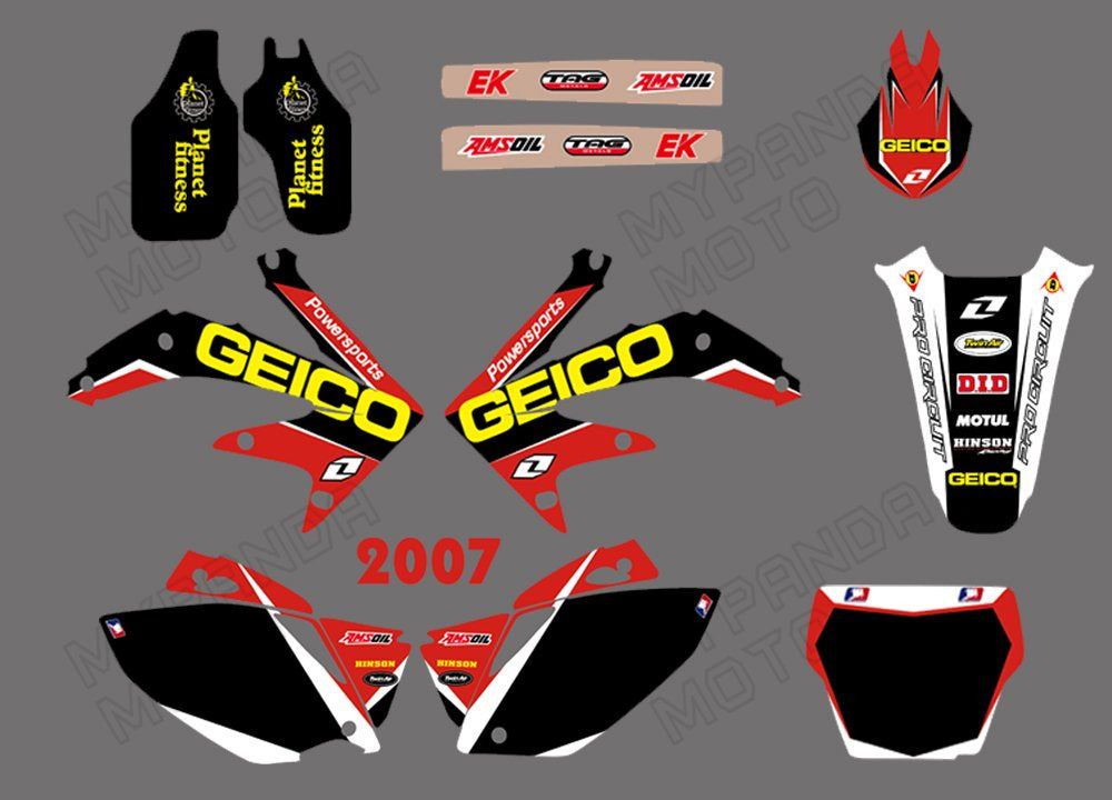 Team Graphics Backgrounds Decals Stickers For HONDA CRF450 2007