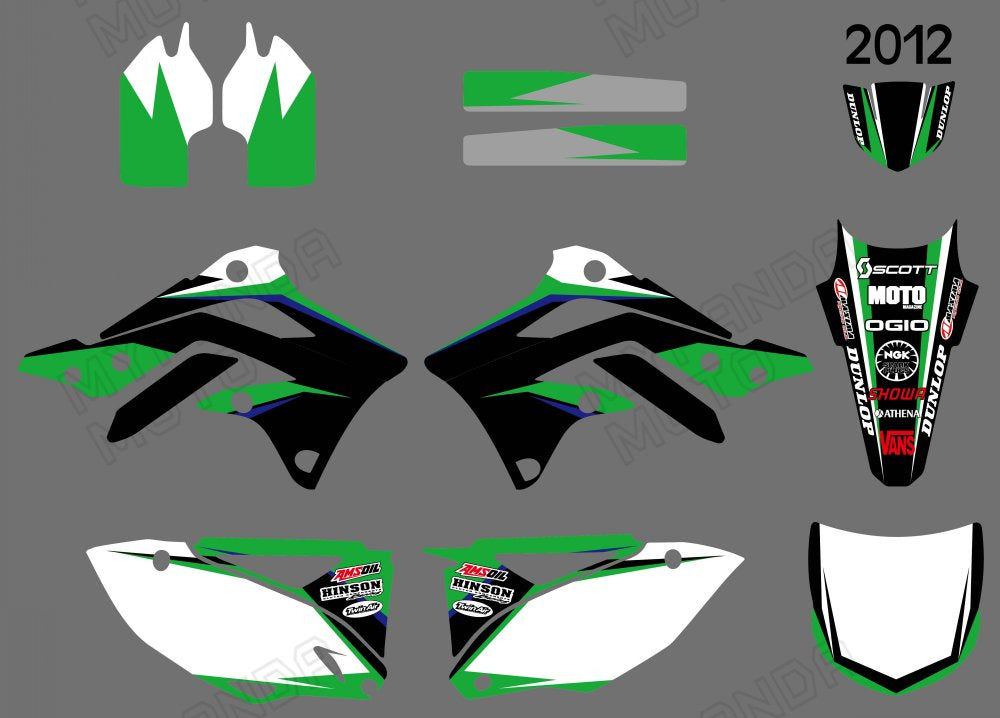 Motorcycle Full Graphics Deacls Stickers For Kawasaki KXF450 2012