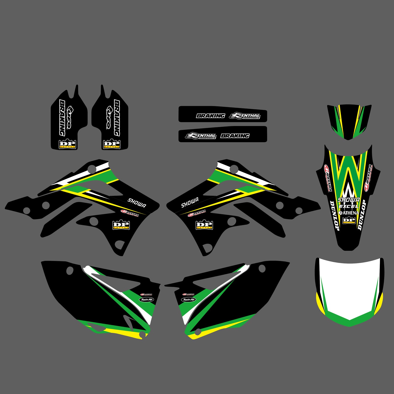 Motorcycle Full Graphics Deacls Stickers For Kawasaki KXF450 2012