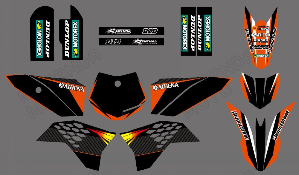 Motorcycle Team Graphic Decals Sticker Kit For KTM SX50 2009-2015