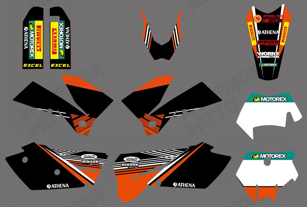 Motorcross Decals Stickers Kit For KTM EXC 2005-2007