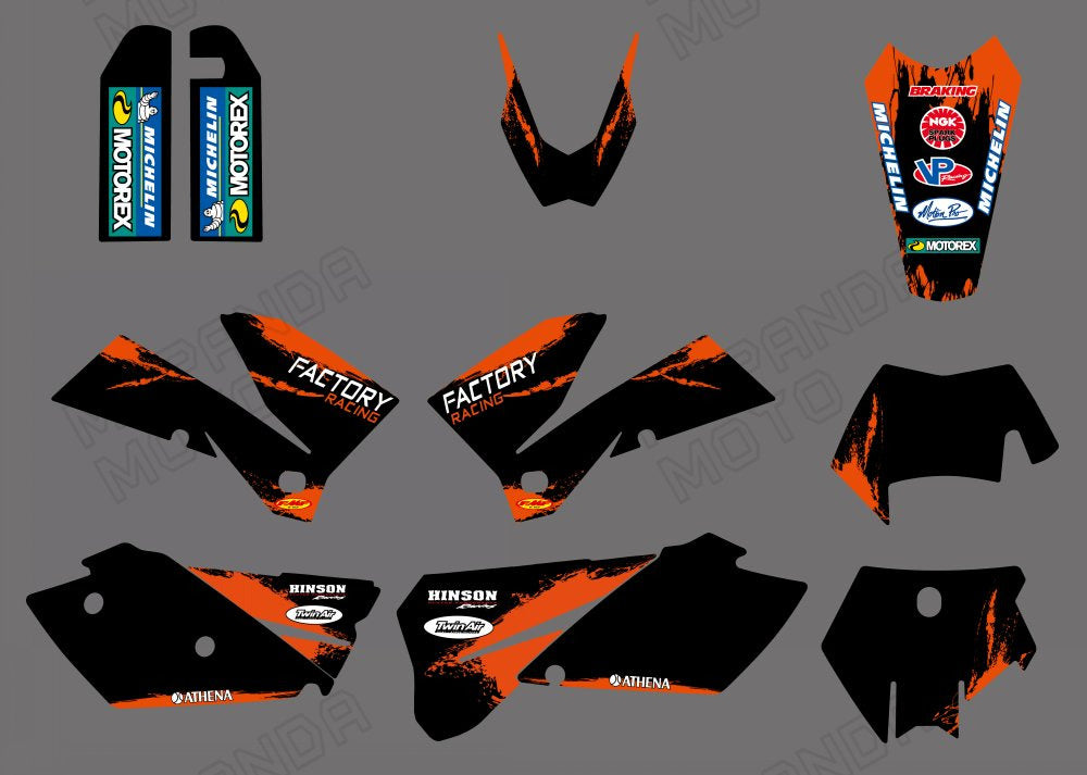 Motorcross Decals Stickers Kit For KTM EXC 2005-2007