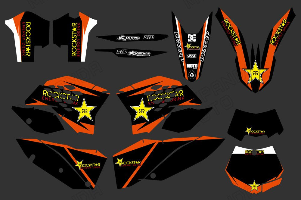 Motorcycle Full Graphic Stickers Kits For KTM EXC 2008-2011