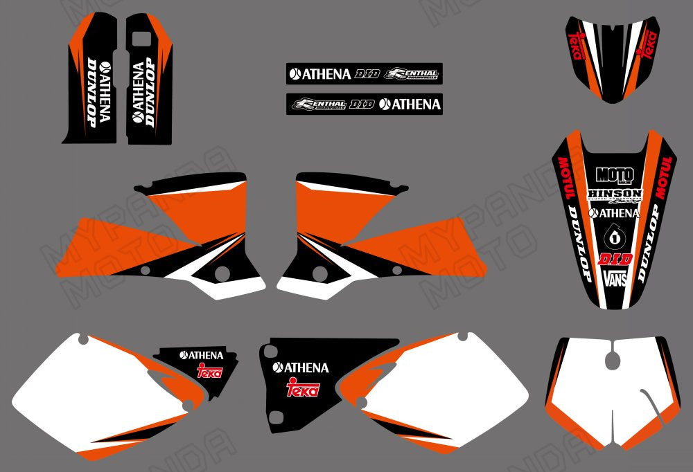 Motorcycle Full Graphics Background Sticker Decal Kits for KTM SX 2001-2002