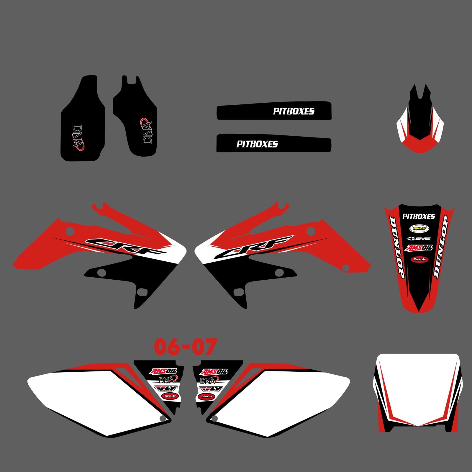 Motorcycle Team Graphics Backgrounds Decals Stickers For HONDA CRF250 2006-2007
