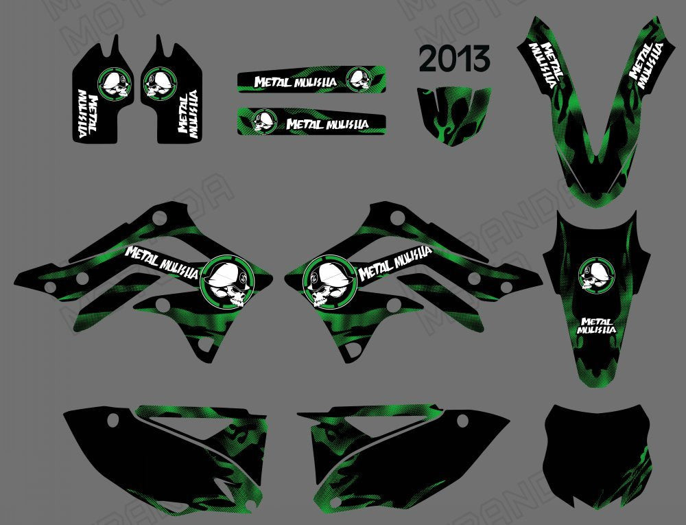 Motorcycle Team Full Graphics Deacls Stickers For KAWASAKI KXF450 2013-2015