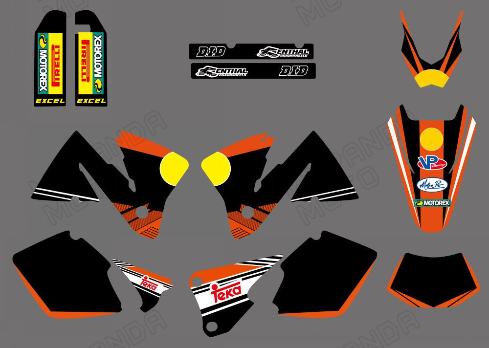 Motorcycle Full Graphic Decals Stickers For KTM EXC 2001-2002