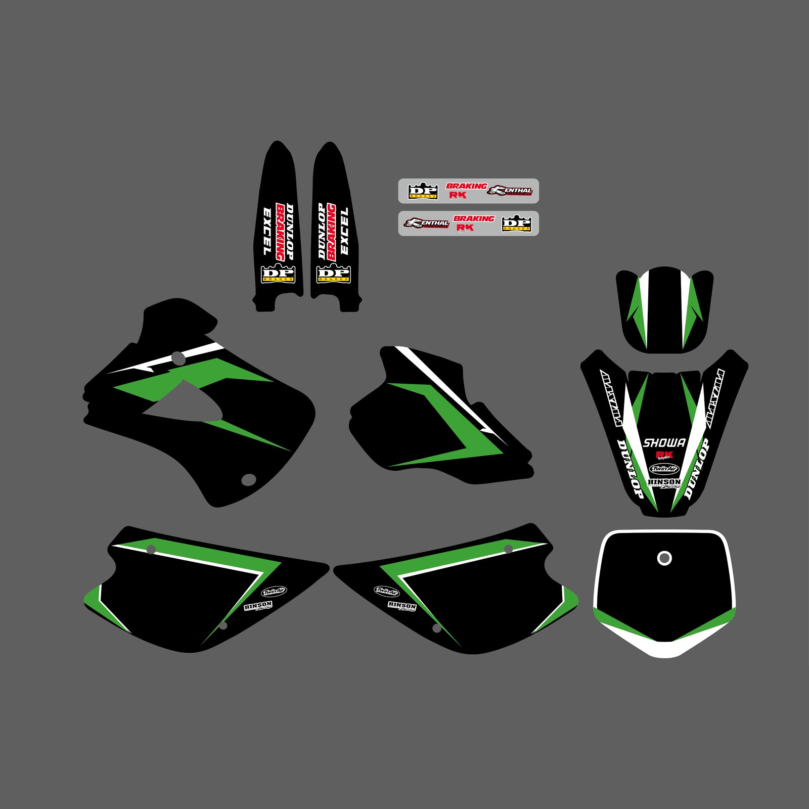 Motocycle Team Full Graphics Background Decal Sticker Kit For KAWASAKI KX80/KX85/KX100 1998-2000