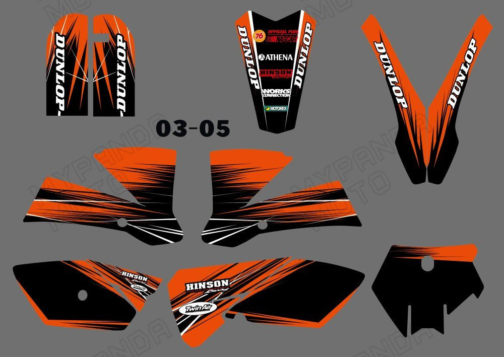 Motorcycle Full Graphics Background Sticker Decal Kits for KTM SX 85-105 2003-2005