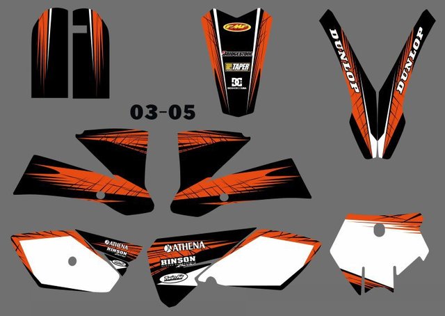 Motorcycle Full Graphics Background Sticker Decal Kits for KTM SX 85-105 2003-2005
